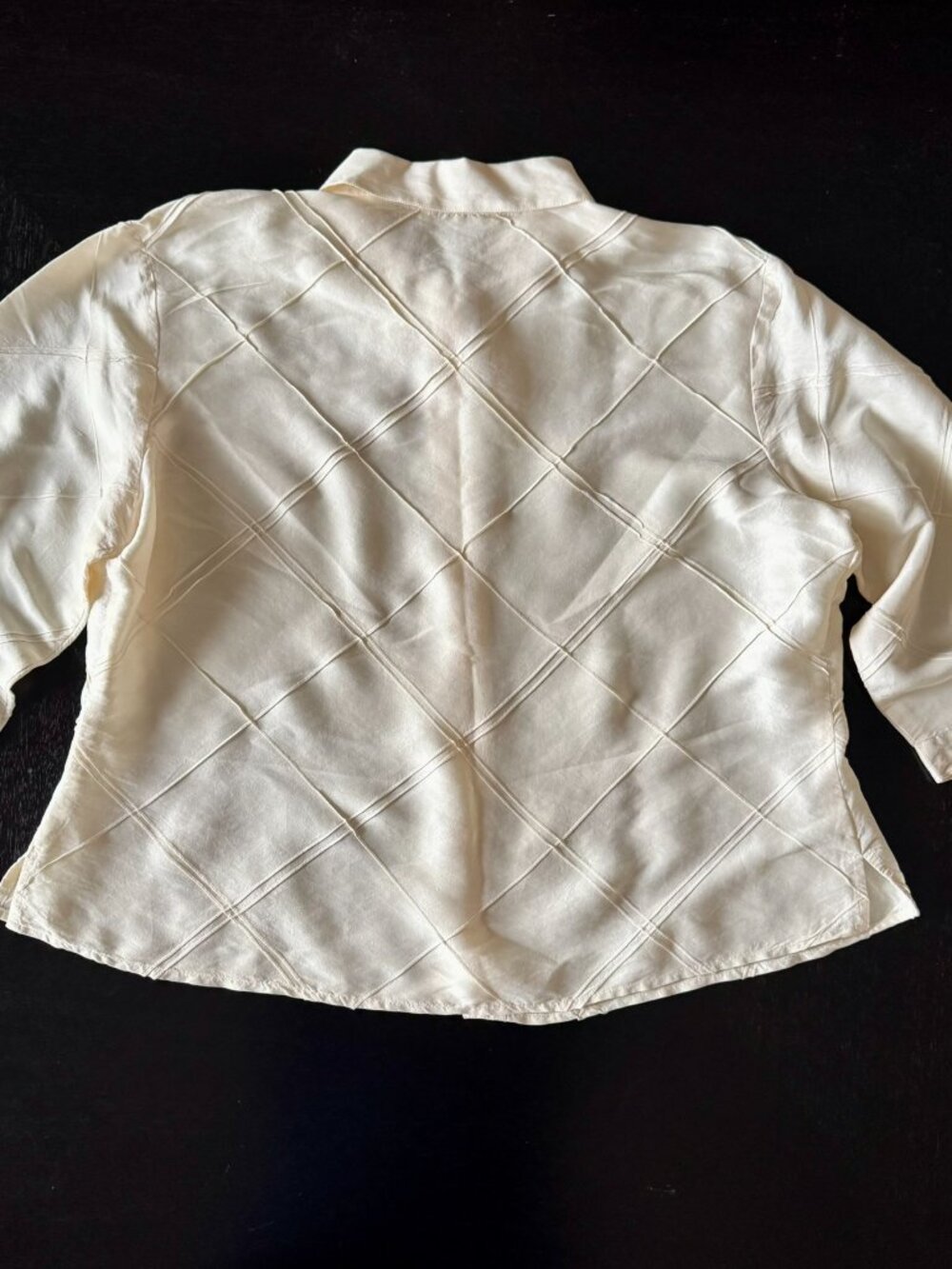 Silk Club Collection 100% Silk Ivory Blouse – XL - Picture 4 of 10